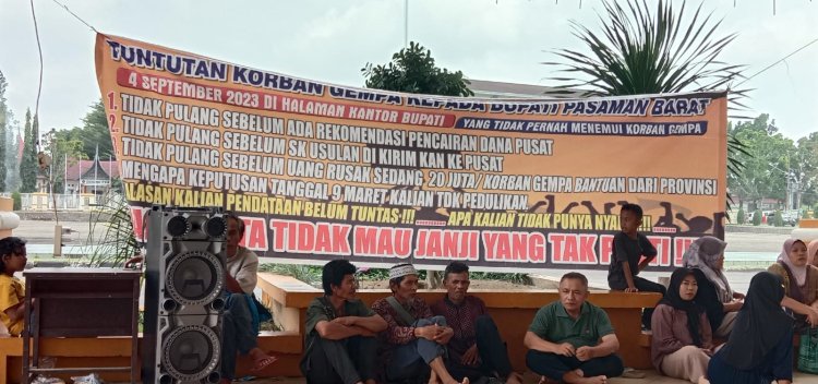 Masyarakat Korban Gempa Pasaman Barat Tuntut Perhatian Dari Anggota DPRD