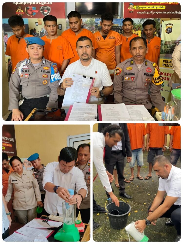 Sat Res Narkoba Polres Rohil Musnahkan BB Narkotika jenis Sabu 83,28 Gram dari 6 Tersangka Tahun 2023