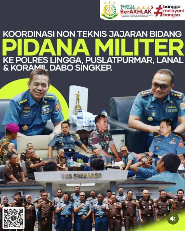 Aspidmil Kejati Riau Koordinasi Non-Teknis dengan Polres Lingga, Puslatpurmar, Lanal, dan Koramil Dabo Singkep di Kabupaten Lingga, Kepulauan Riau