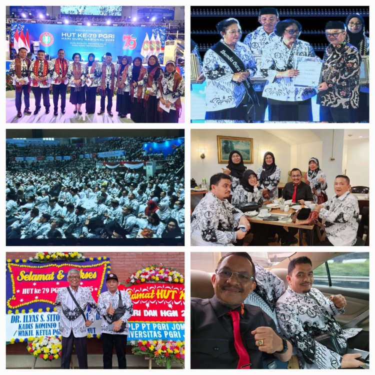 Pengurus PGRI Sumut Hadiri Puncak Peringatan HUT ke-79 PGRI dan Hari Guru Nasional 2024 