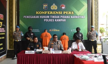 Polres Kampar Gagalkan 1 Kg Sabu, Tangkap Dua Kurir Narkoba di Tapung