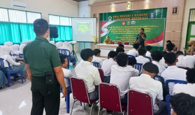 Satgas TMMD Boyolali Ajak Siswa Jadi Prajurit TNI dan Tanamkan Bela Negara
