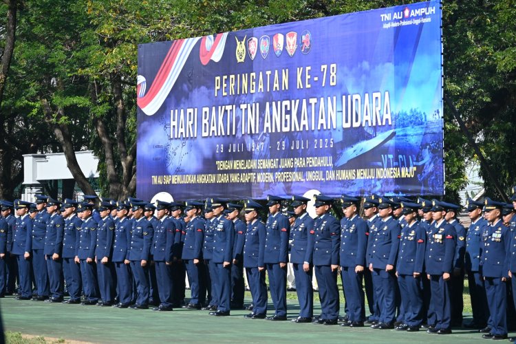 Puncak Hari Bakti ke-78 TNI AU, Lanud Sultan Hasanuddin Ikuti Upacara di Makoopsud II