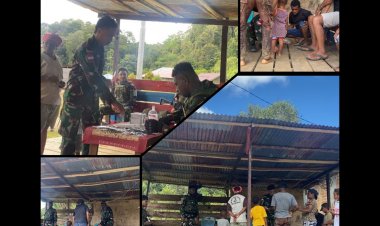 Satgas Pamtas Yonif 763/SBA Gelar Pengobatan Gratis untuk Warga Kokas Papua Barat Daya