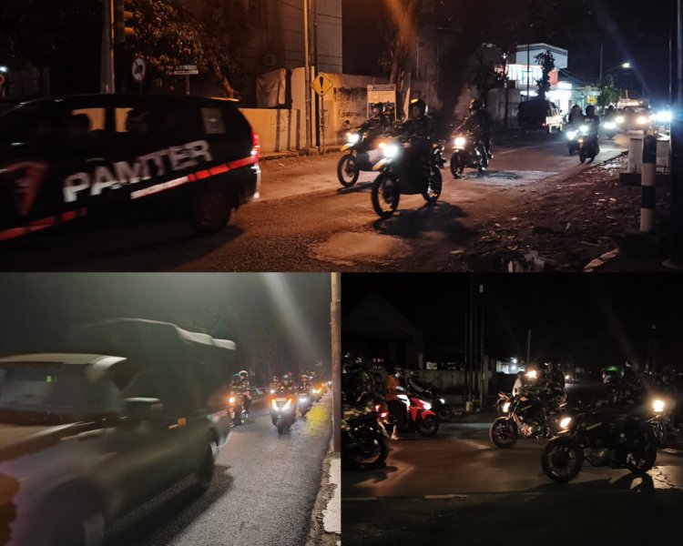 Patroli Gabungan TNI, FKPPI, Banser, dan Kokam Jaga Keamanan Sragen