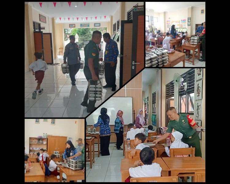 Babinsa Joyotakan Dampingi Program Makanan Bergizi Gratis di SDN 59 Surakarta