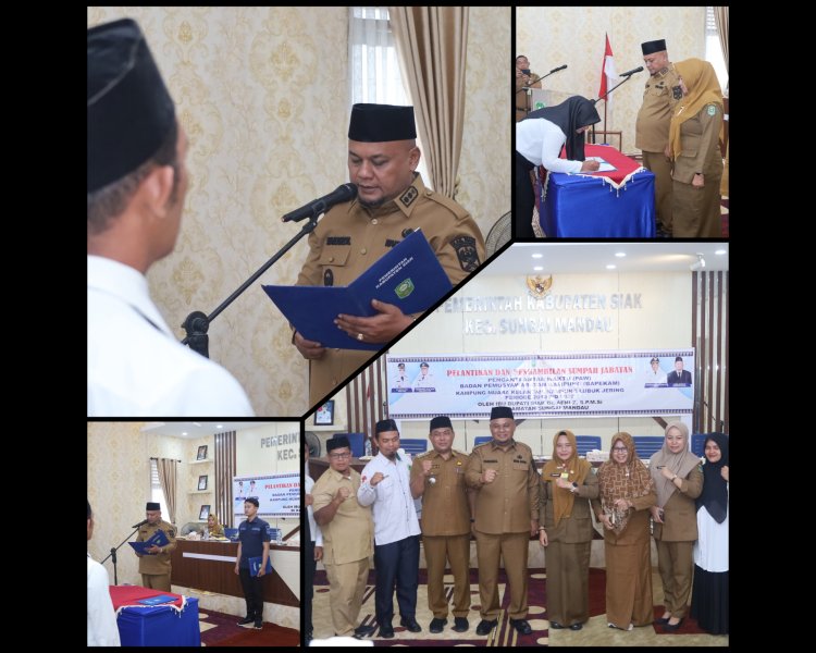 Wabup Siak Lantik PAW Bapekam Sungai Mandau, Dorong Optimalisasi SDA Kampung